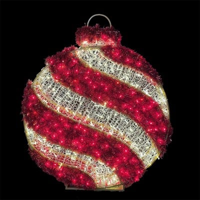 5' 3D Ornament - Warm White/Red