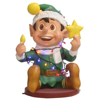 2' Santa Elf with Lights - Green