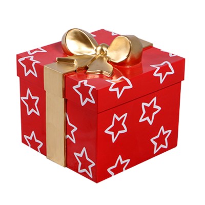 1.4' Red Present with Stars