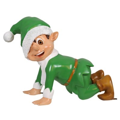 2.4' Crawling Santa Elf - Green
