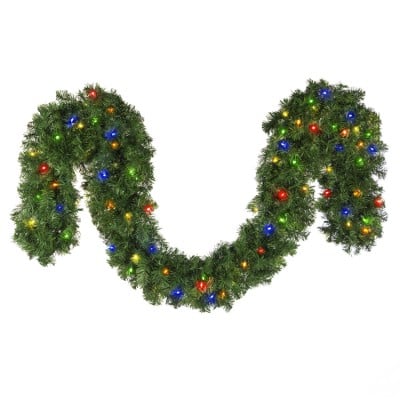 9' x 14" Deluxe Oregon Fir Garland with Multicolor Lights