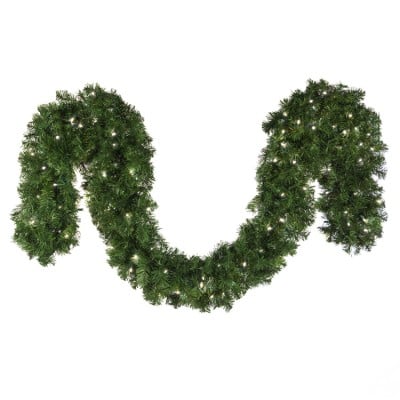 9' x 14" Deluxe Oregon Fir Garland with Pure White Lights