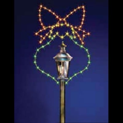 Teardrop with Bow Christmas Lamp Post 