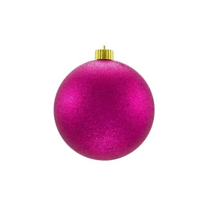 Glittered Christmas Ornaments-Fuchsia-2.75"