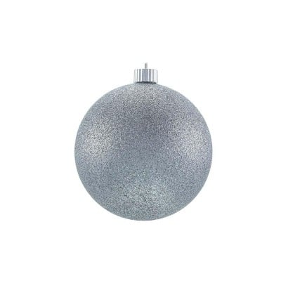 Glittered Christmas Ornaments-Silver-2.75"