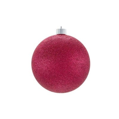 Glittered Christmas Ornaments-Burgundy-4"
