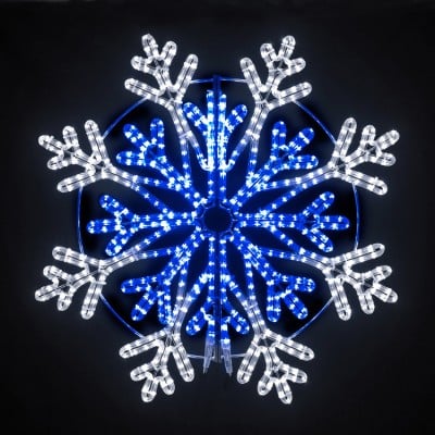 48" Frost Snowflake - Pure White and Blue