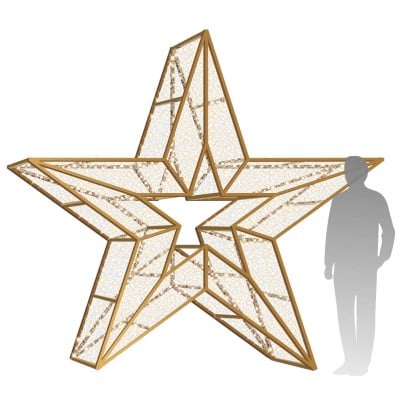 10' 3D LED Star Icon - Warm White 