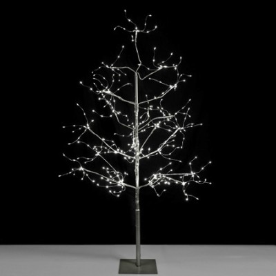 4' Silver Fairy Light LED Tree - 390 LEDs - Pure White
