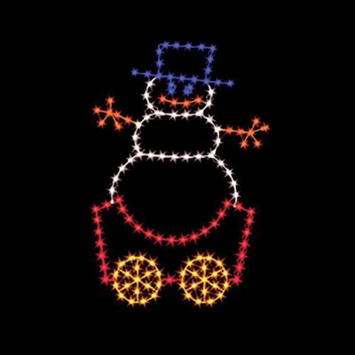 7' Silhouette Snowman Car