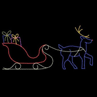 14' x 30' Sleigh and Reindeer