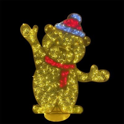6' 2D Santa Bear - Warm White