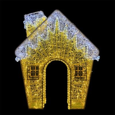 4' 3D House - Warm White