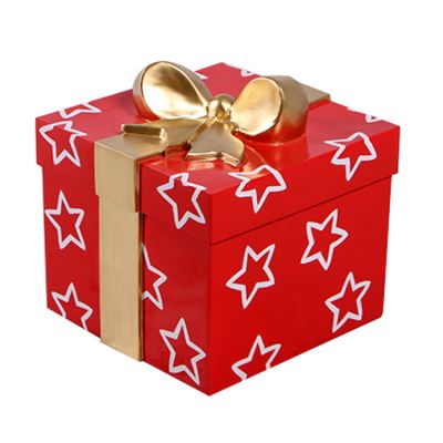 1.4' Red Present with Stars