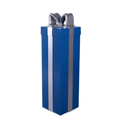 4.5' Blue Present with Silver Bow