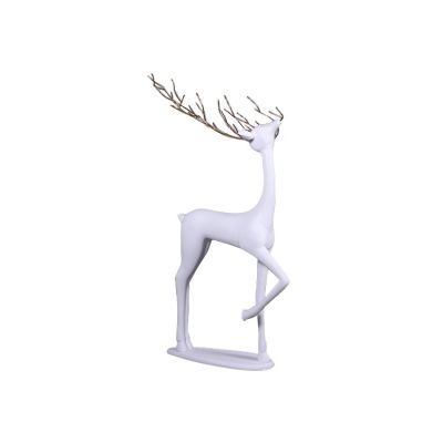 5' Standing Deer - Head Looking Up - Matte White
