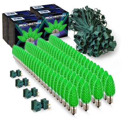 Light Line Kit - SPT-1 C9 100' Green Cord - Holiday Lighting Kit