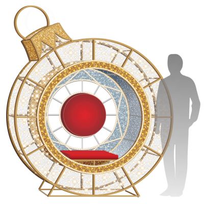 8' LED Ornament Icon - Photo Op Feature Piece with Deluxe Red Seat