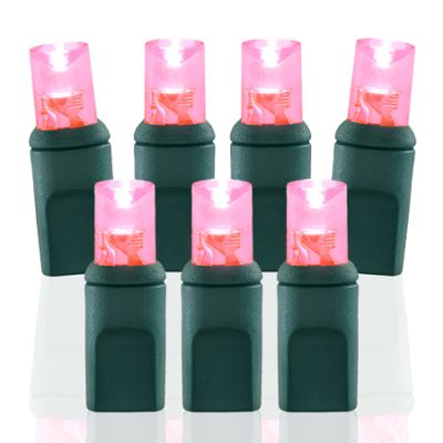 Pro Christmas 5mm Wide Angle Conical 70 Lights Pink