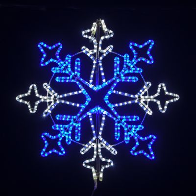 36" Aspen Snowflake - Pure White and Blue 1
