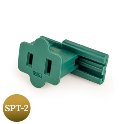 18/2 Female Slide On Vampire Plug, SPT-2, Green, Breakaway Tab - Available in Bags/Cases of 5, 50, 1000
