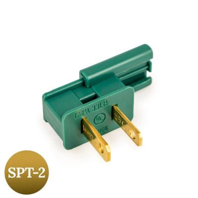 18/2 Male Slide On Vampire Plug, SPT-2, Green - Available in Bags/Cases of 5, 50 and 1000