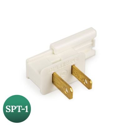 18/2 Male Slide On Vampire Plug, SPT-1, White - Available in Bags/Cases of 5, 50 and 1000