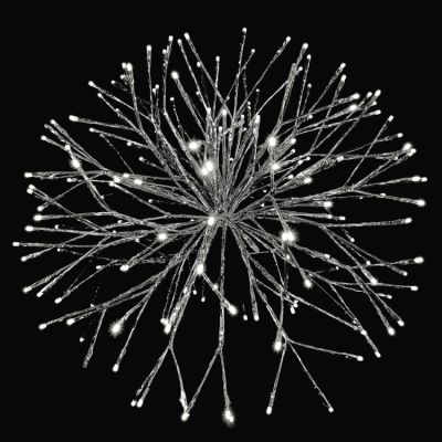 24" Silver Twinkle Starburst - Pure White LED Lights