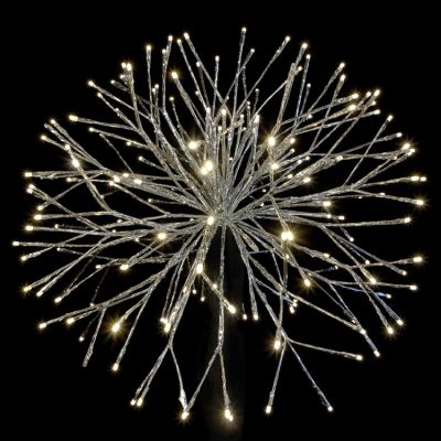 24" Silver Twinkle Starburst - Warm White LED Lights
