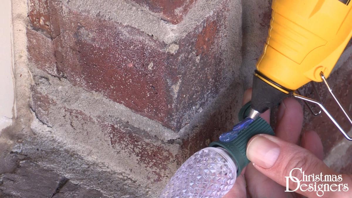 Hanging Christmas Lights with Hot Glue