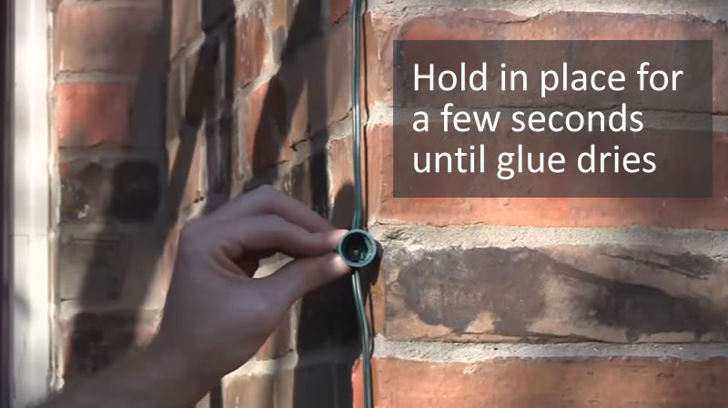 Hold in place for glue to dry